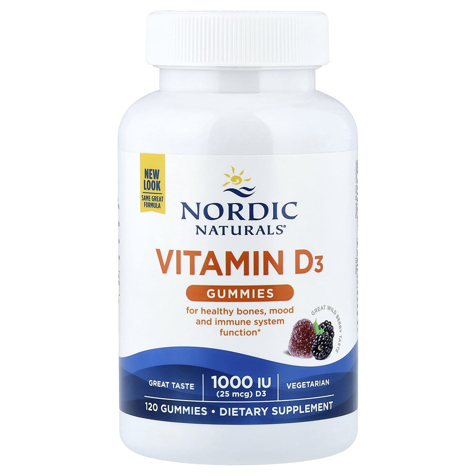 Vitamin D3 Gummies, 1000 IU Wild Berry - 120 gummies