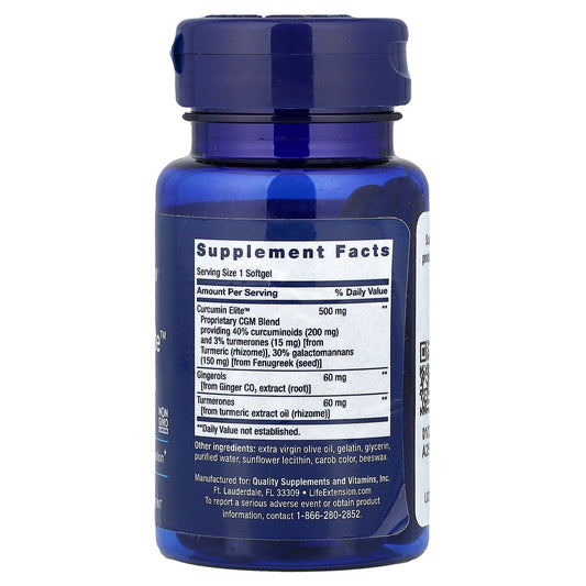 Advanced Curcumin Elite Turmeric Extract, Ginger & Turmerones - 30 softgels