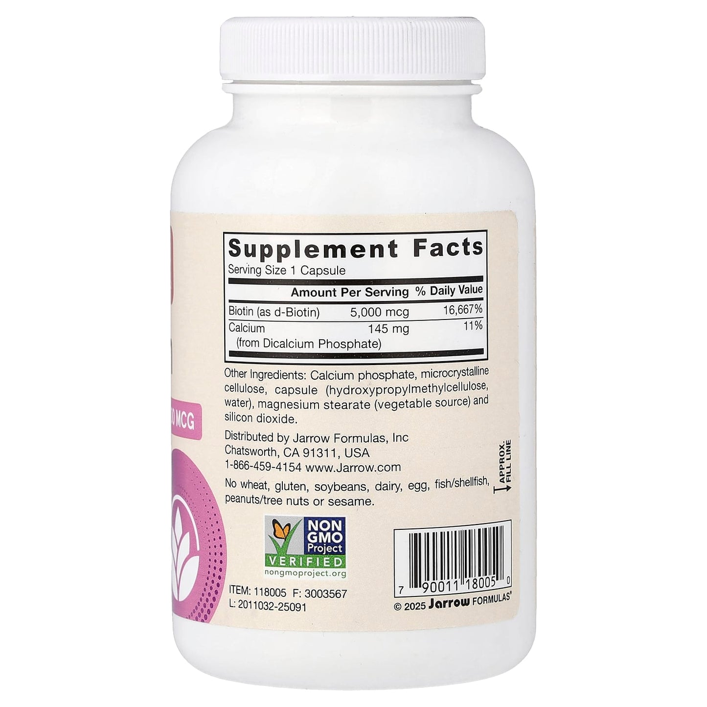 Biotin, 5000mcg - 100 vcaps