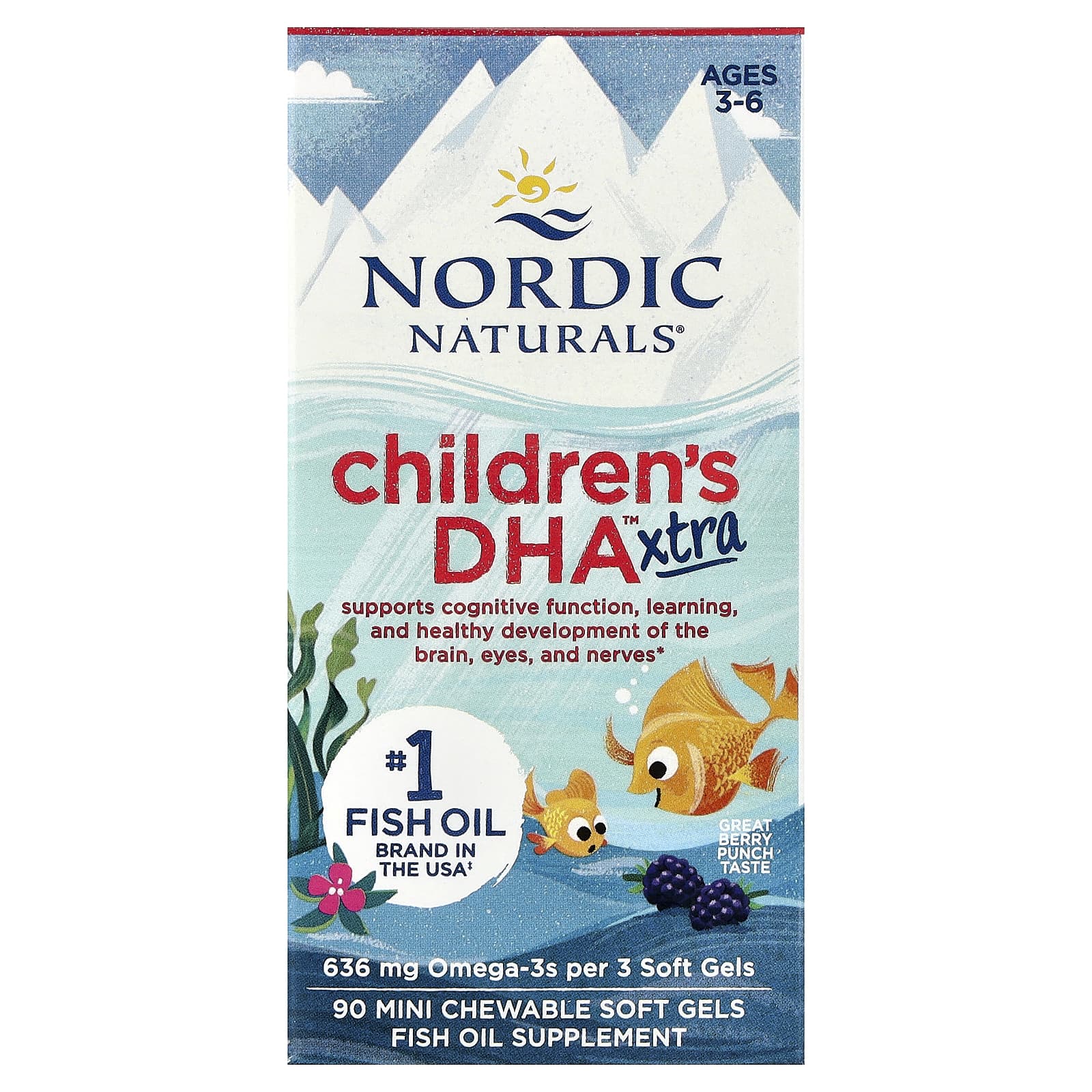 Children's DHA Xtra Fish Oil, 636mg Berry Punch - 90 mini softgels