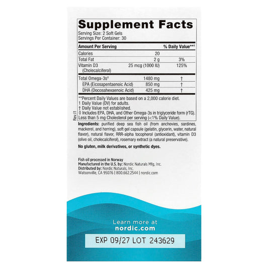 Ultimate Omega Xtra, 1480mg Lemon - 60 softgels