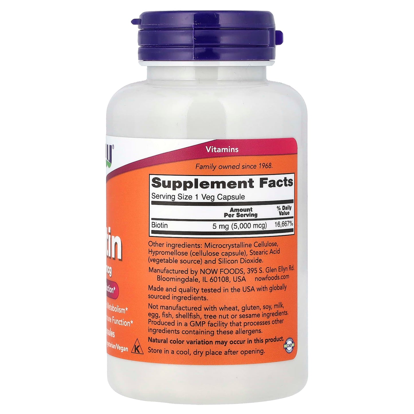 Biotin, 5000mcg - 120 vcaps
