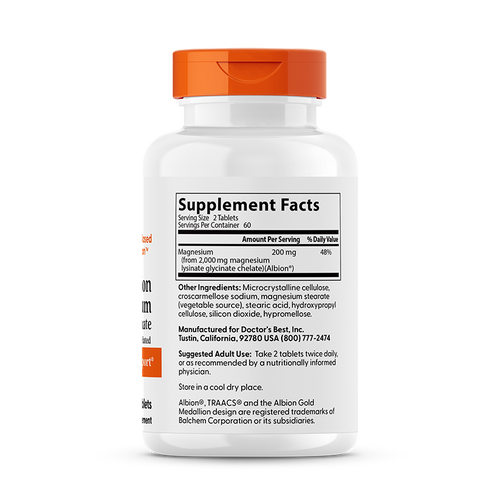 Doctor's Best High Absorption Magnesium, 200mg - 120 tablets - image 2