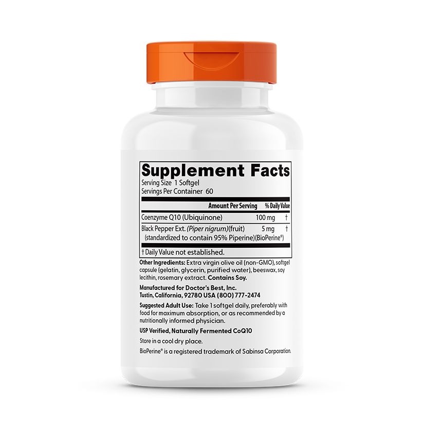 High Absorption CoQ10 with BioPerine, 100mg - 60 softgels