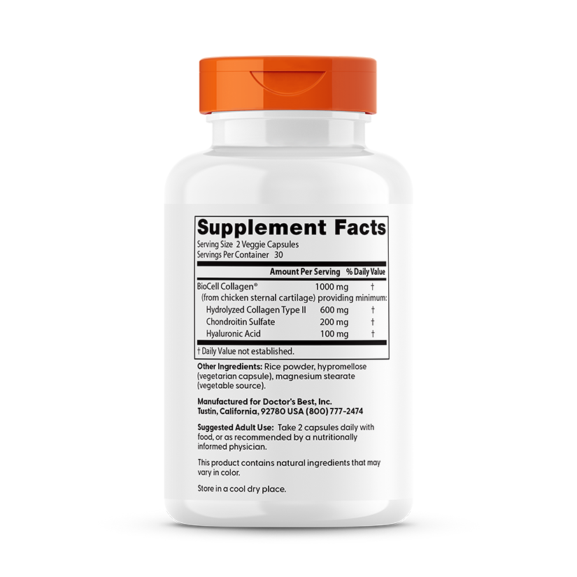 Hyaluronic Acid + Chondroitin Sulfate with BioCell Collagen - 180 caps