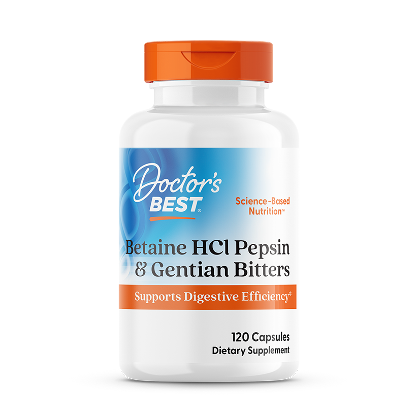 Betaine HCl Pepsin & Gentian Bitters - 120 caps