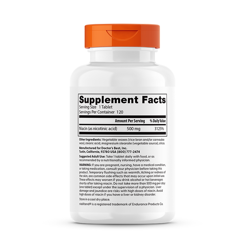 Sustained - Release Niacin, 500mg - 120 tablets