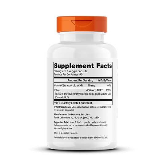 Fully Active Folate 400 with Quatrefolic, 400mcg - 90 vcaps