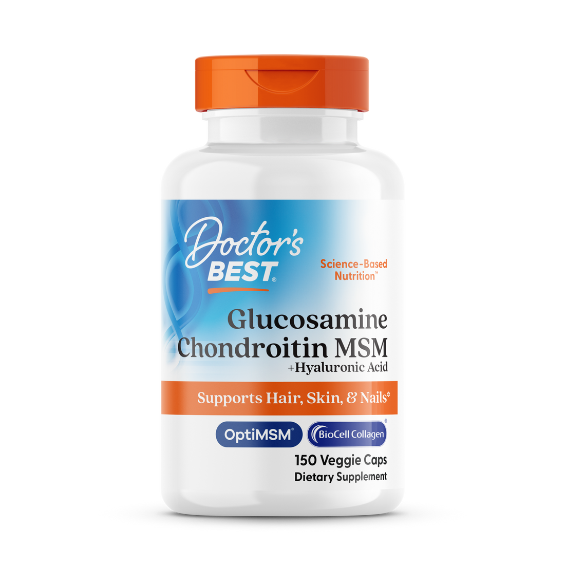 Doctor's Best Glucosamine Chondroitin MSM + Hyaluronic Acid - 150 vcaps