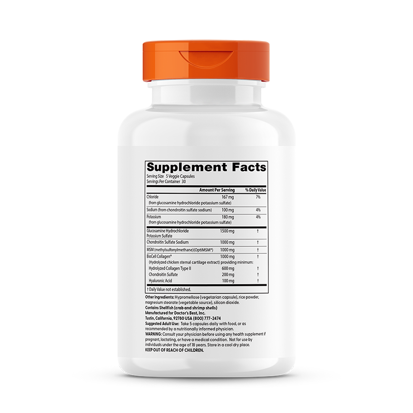 Glucosamine Chondroitin MSM + Hyaluronic Acid - 150 vcaps