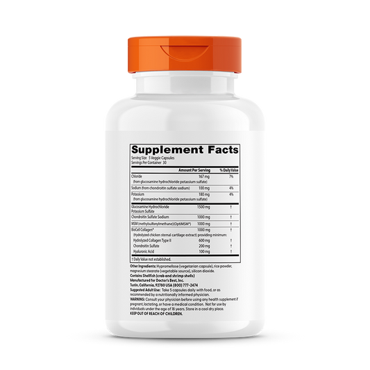 Glucosamine Chondroitin MSM + Hyaluronic Acid - 150 vcaps