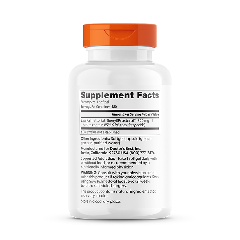 Saw Palmetto Standardized Extract, 320mg - 60 softgels