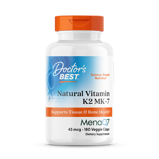 Natural Vitamin K2 MK7 with MenaQ7, 45mcg - 180 vcaps