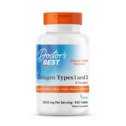 Collagen Types 1 and 3 with Peptan and Vitamin C, 3000mg - 180 tabs