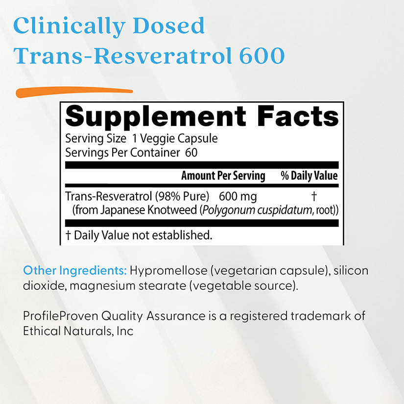 Trans-Resveratrol 600, 600mg - 60 vcaps