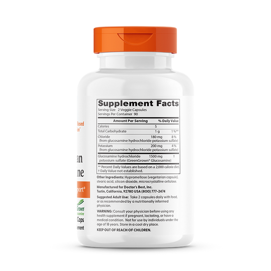 Vegan Glucosamine with GreenGrown, 1500mg - 180 vcaps