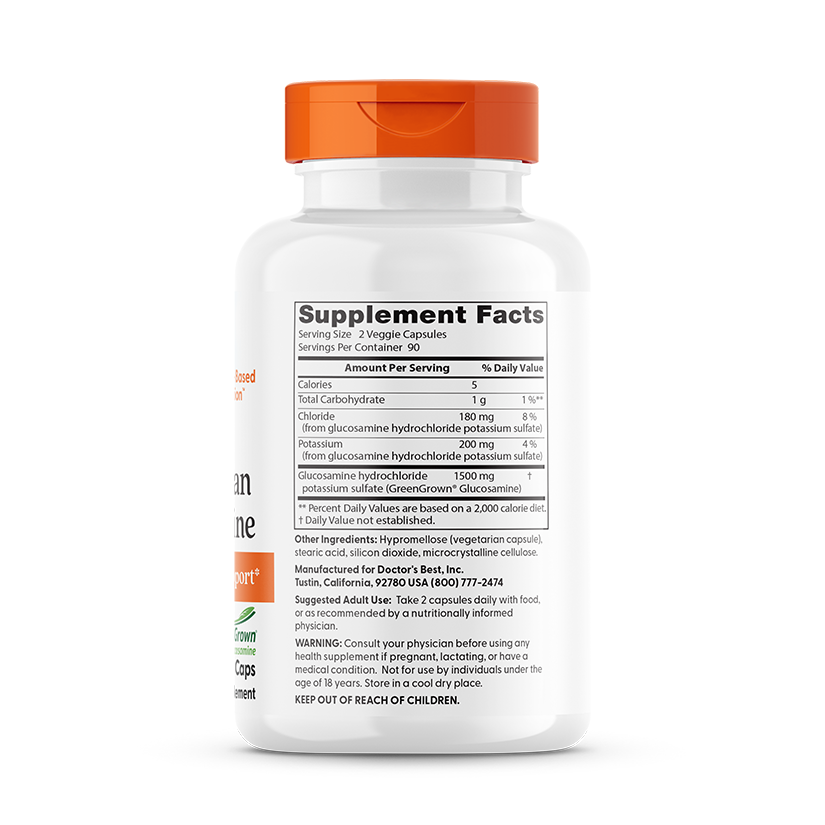Vegan Glucosamine with GreenGrown, 1500mg - 180 vcaps