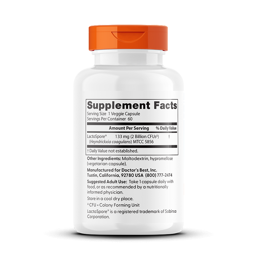 Digestive Health Probiotic 2 Billion with LactoSpore - 60 vcaps