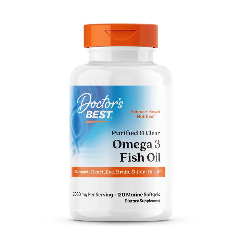 Purified & Clear Omega 3 Fish Oil, 1000mg - 120 marine softgels