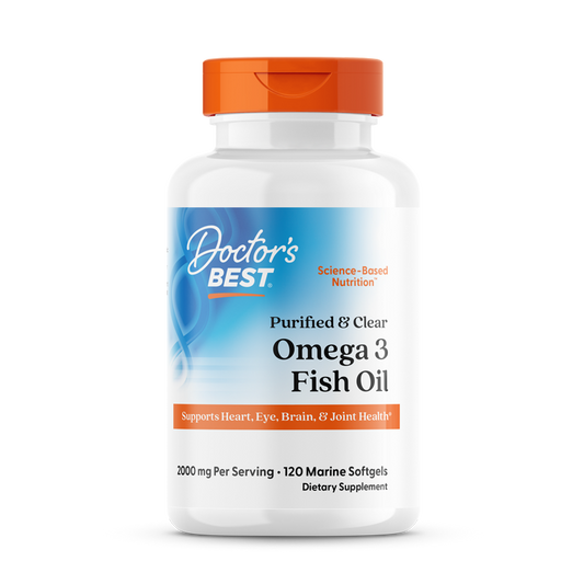Purified & Clear Omega 3 Fish Oil, 1000mg - 120 marine softgels