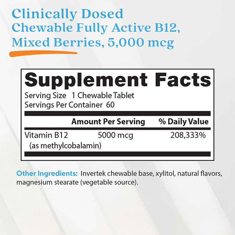 Chewable Fully Active B12, Mixed Berries - 60 tabs