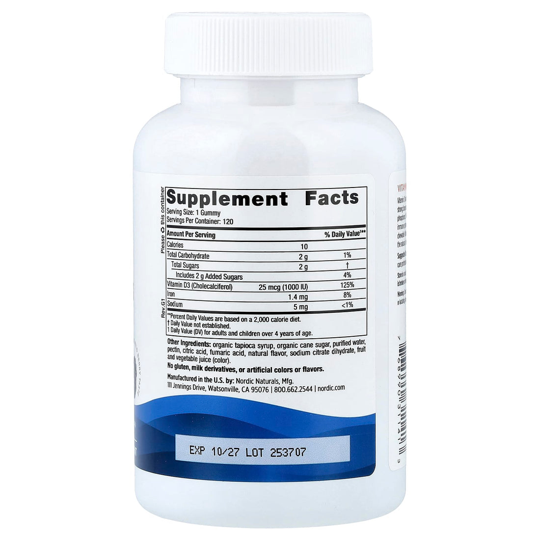 Nordic Naturals Vitamin D3 Gummies, 1000 IU Wild Berry - 120 gummies - image 2
