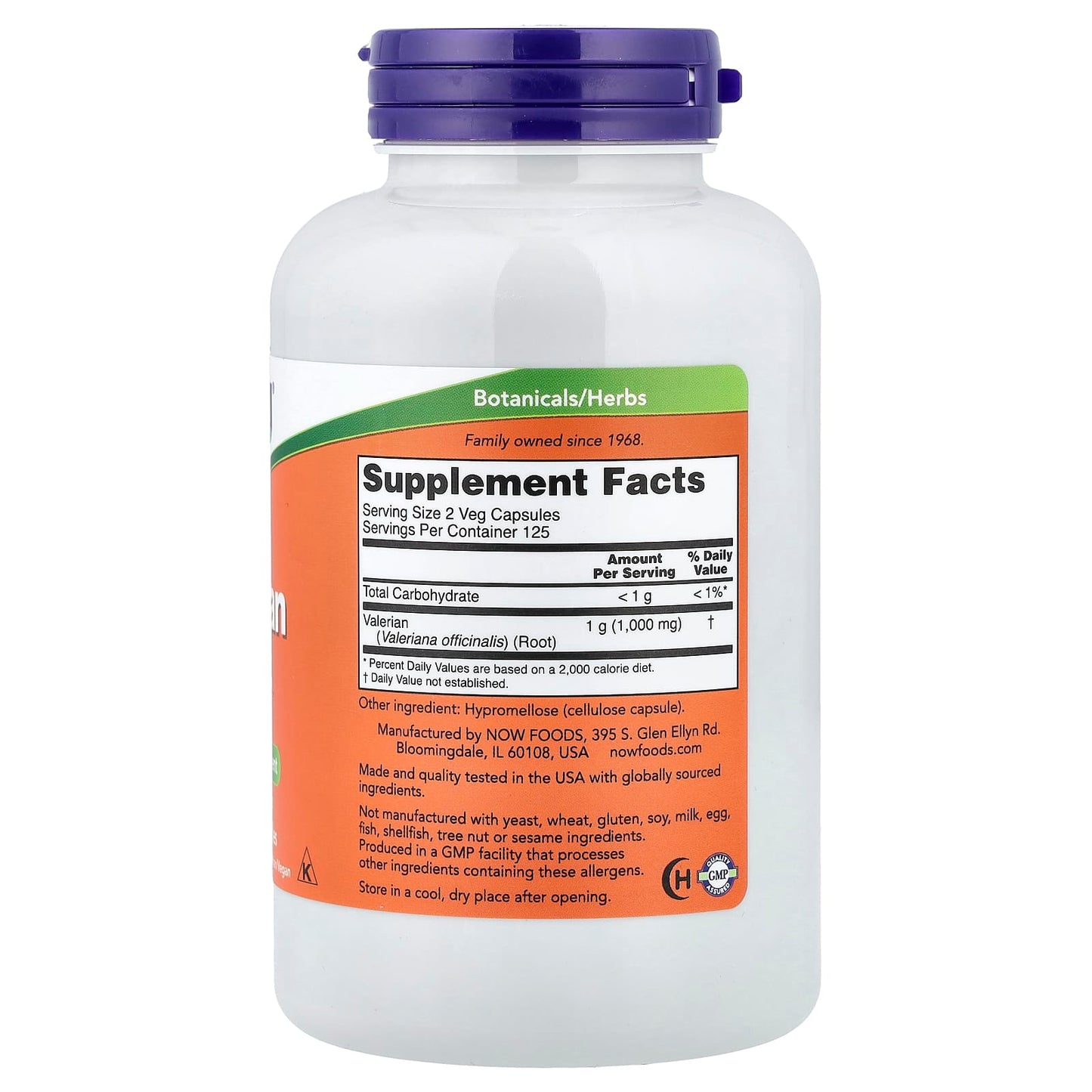 Valerian Root, 500mg - 250 vcaps