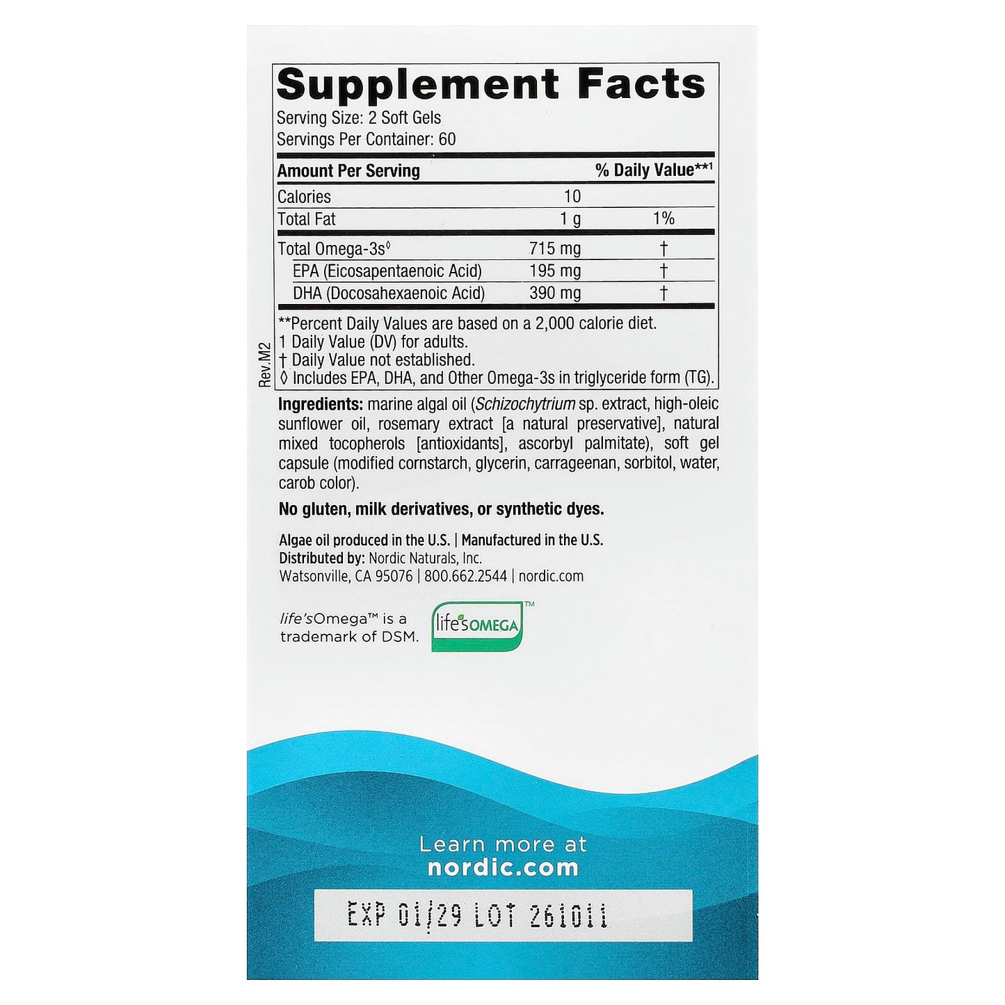 Algae Omega, 715mg Omega 3 - 120 softgels