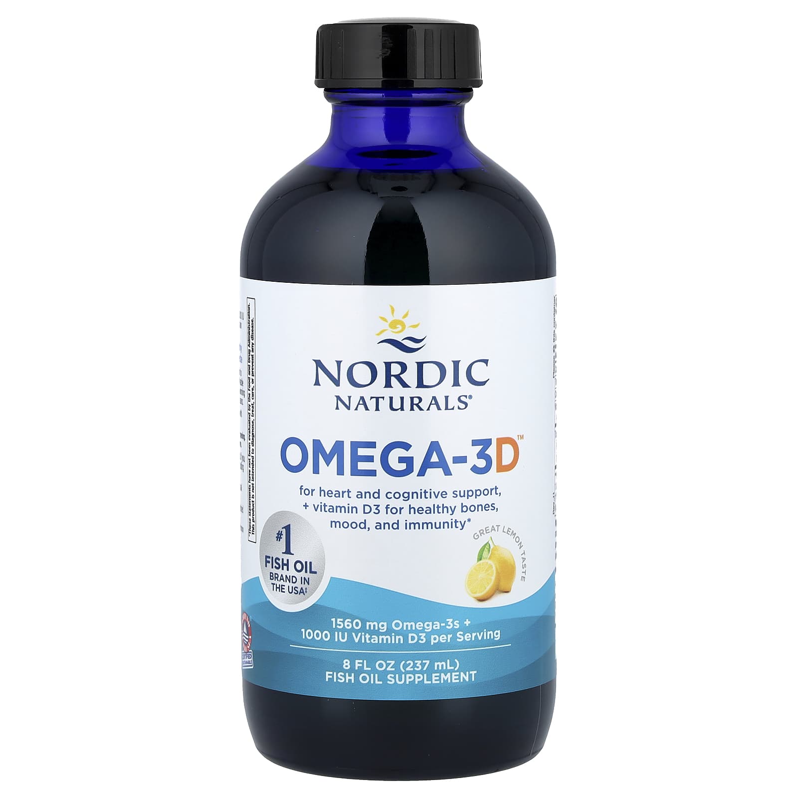 Omega-3D, 1560mg Lemon - 237 ml.