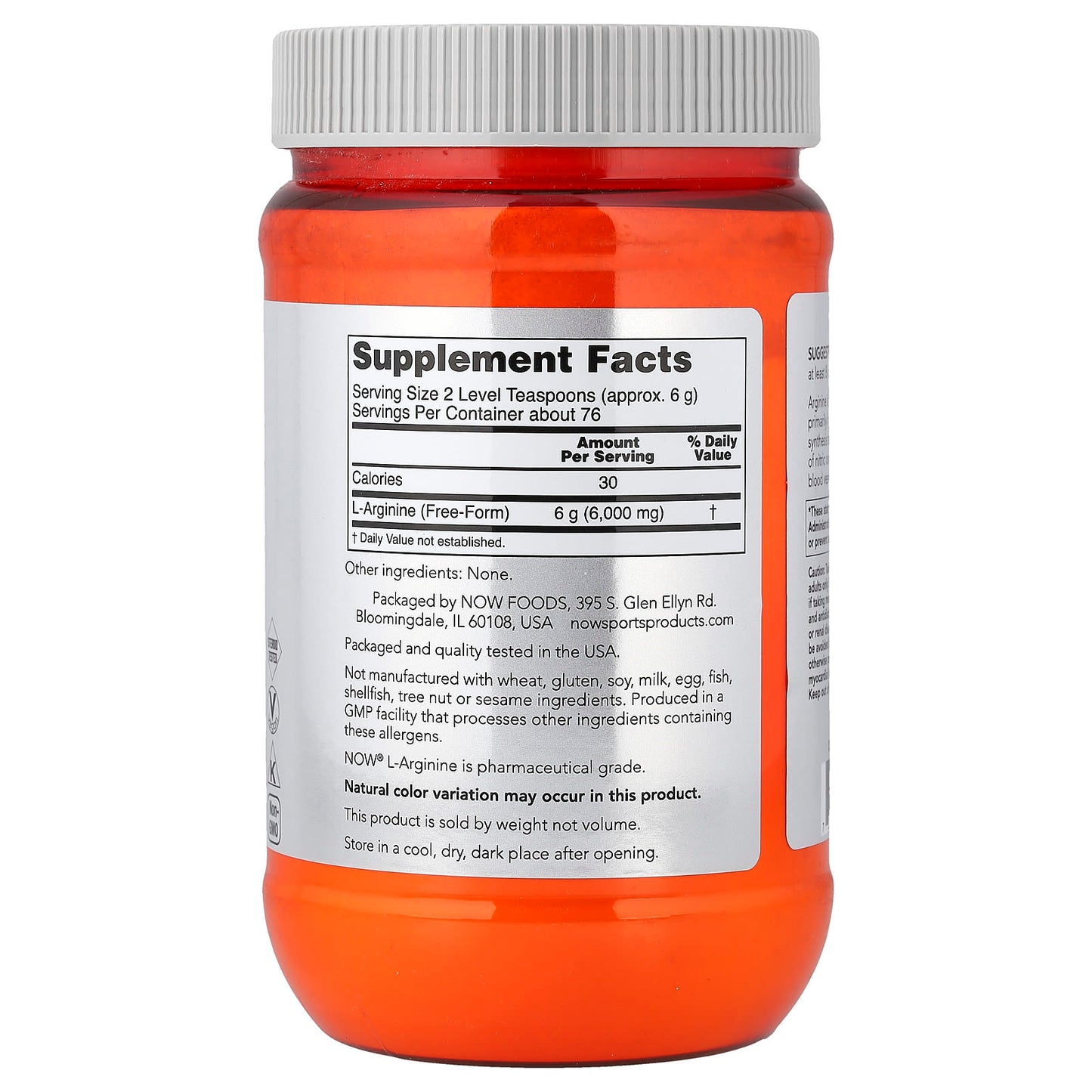 L-Arginine, Powder - 454g