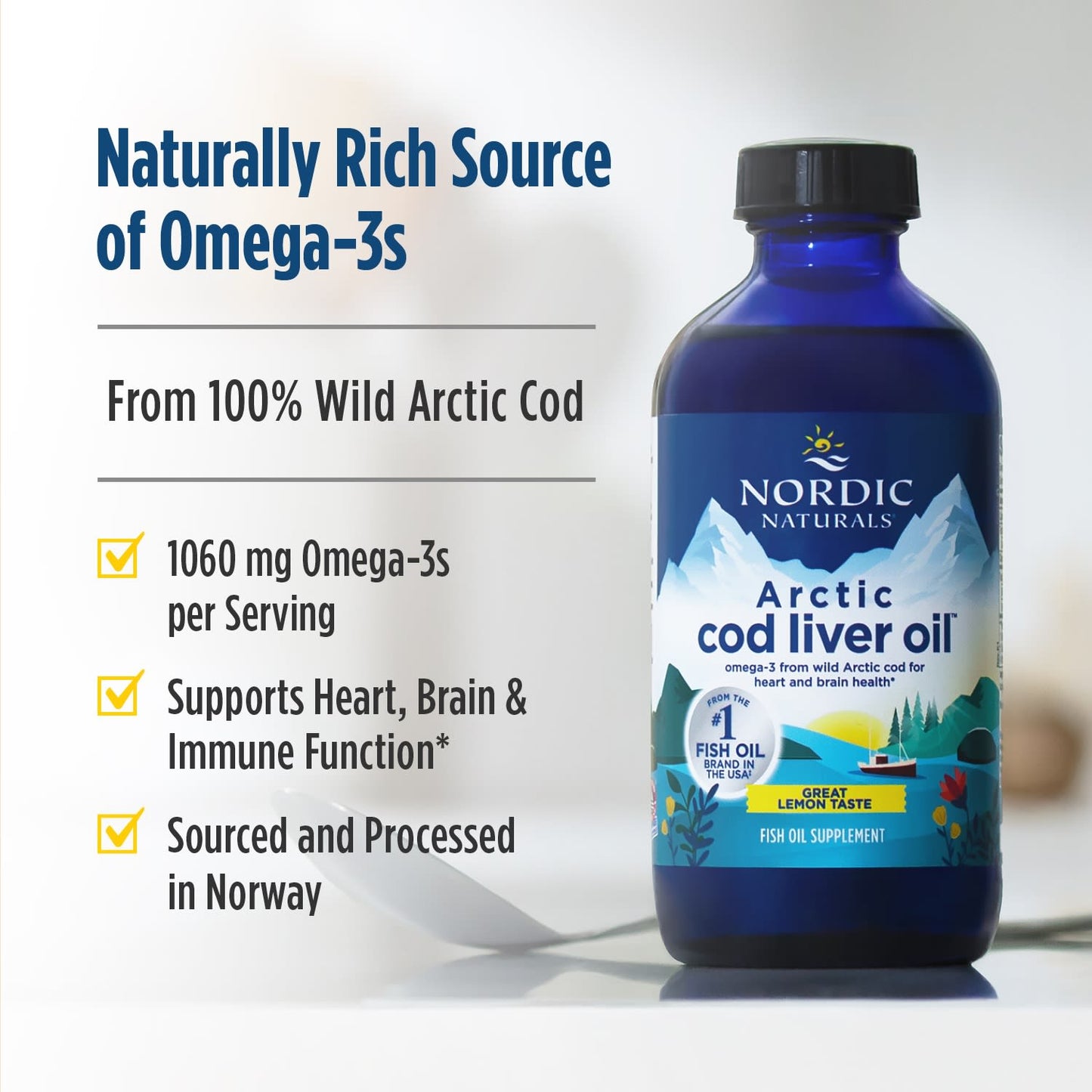 Arctic Cod Liver Oil, 1060mg Strawberry - 237 ml.