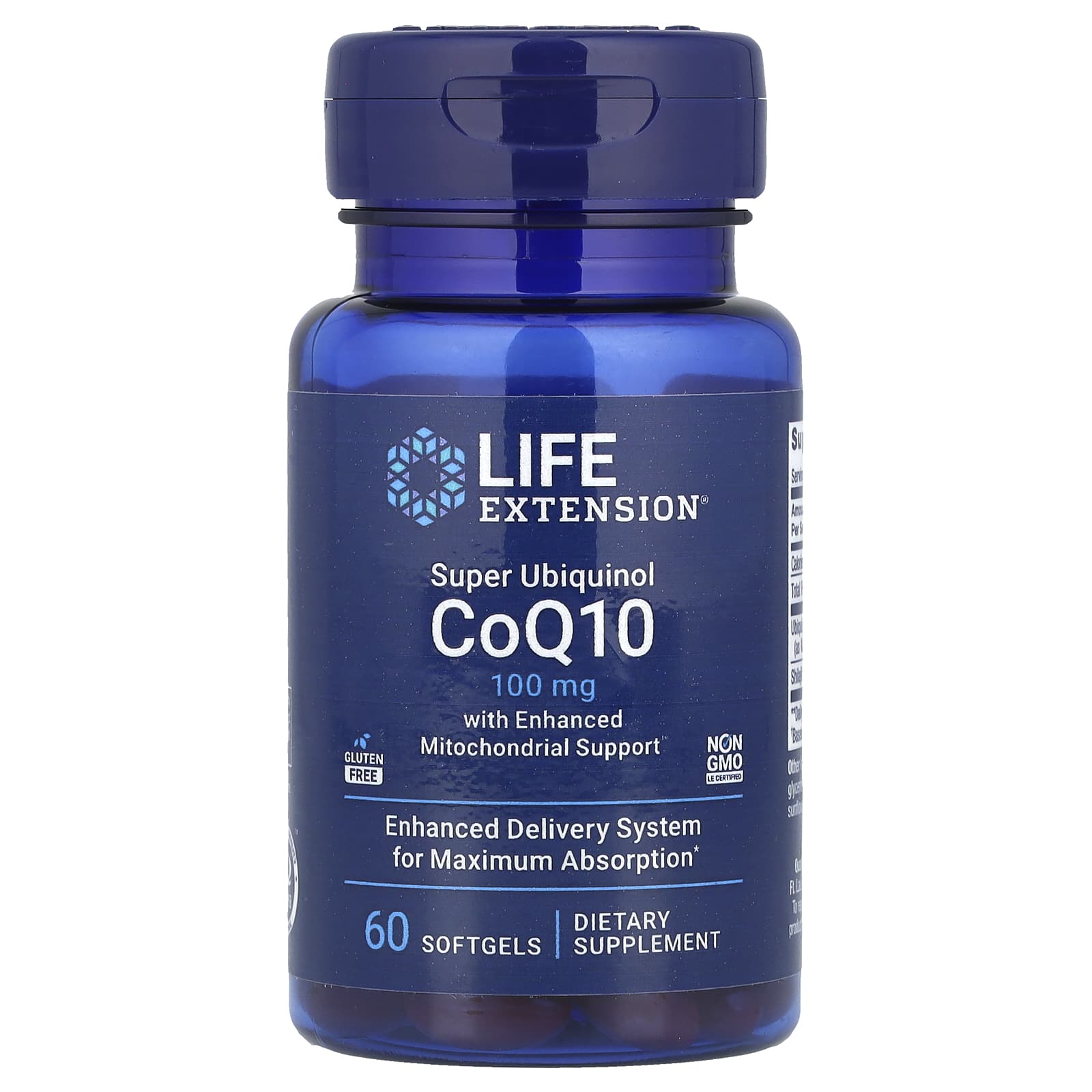 Super Ubiquinol CoQ10 with Enhanced Mitochondrial Support, 100mg - 60 softgels
