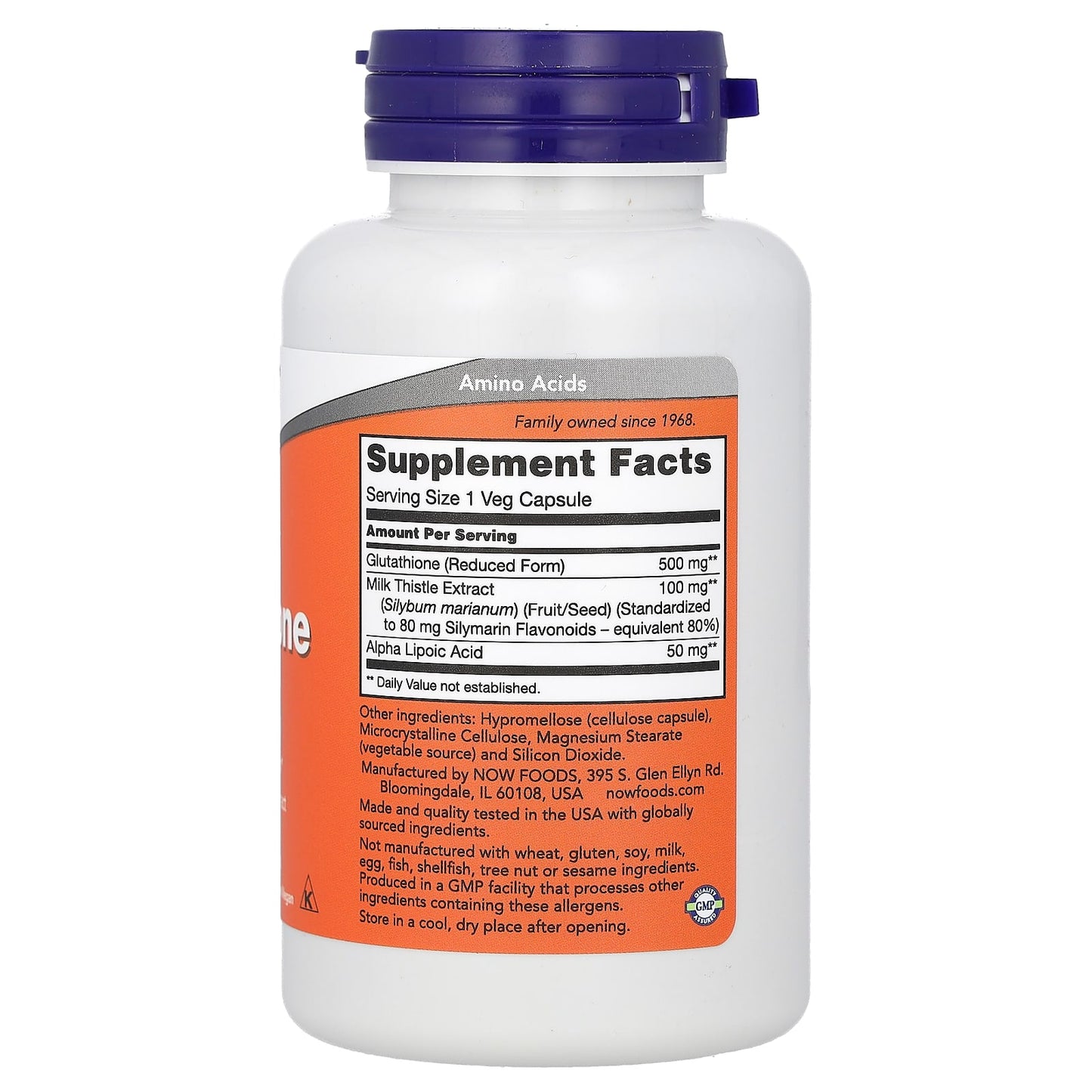 Glutathione with Milk Thistle Extract & Alpha Lipoic Acid, 500mg - 30 vcaps