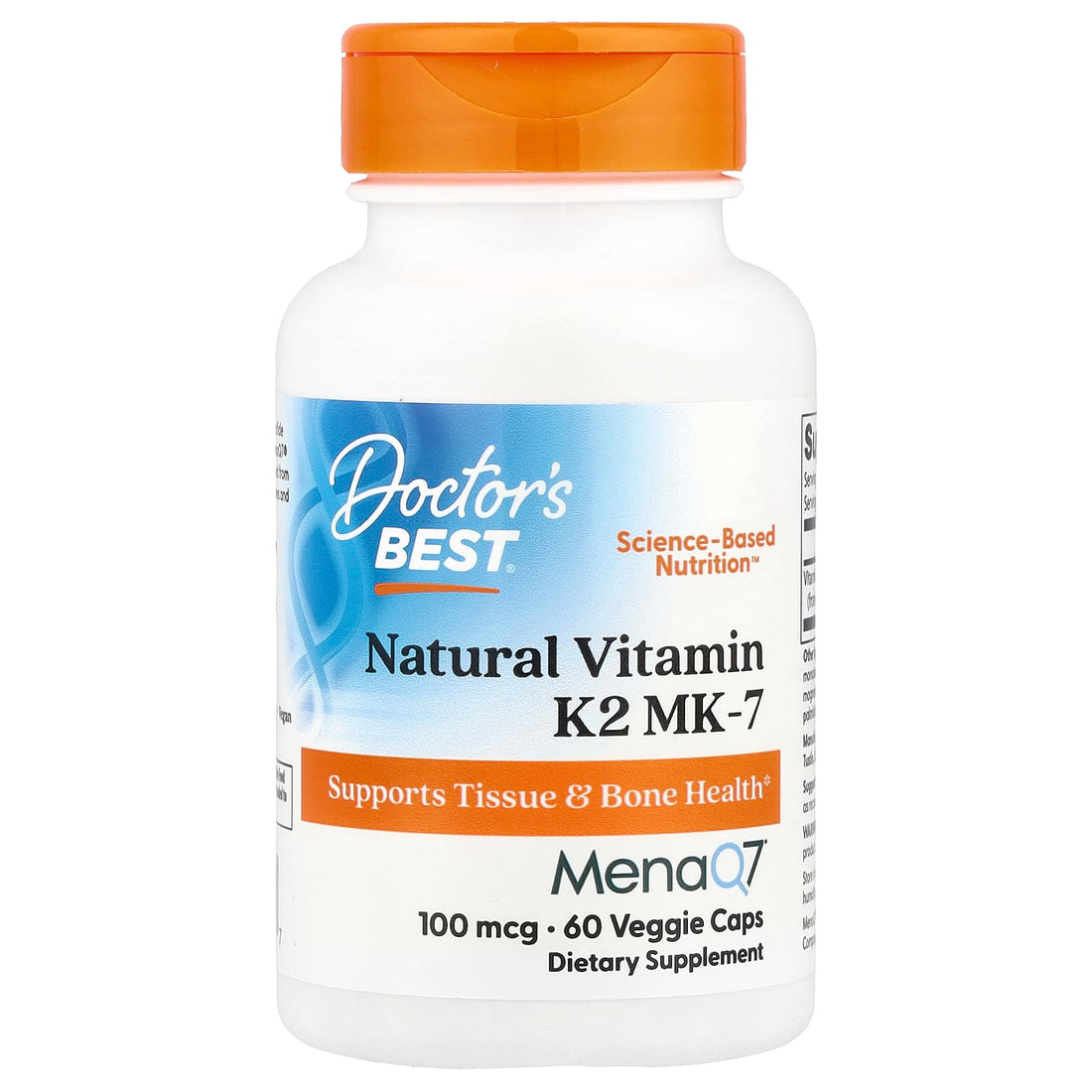 Doctor's Best Natural Vitamin K2 MK7 with MenaQ7, 100mcg - 60 vcaps - image 6
