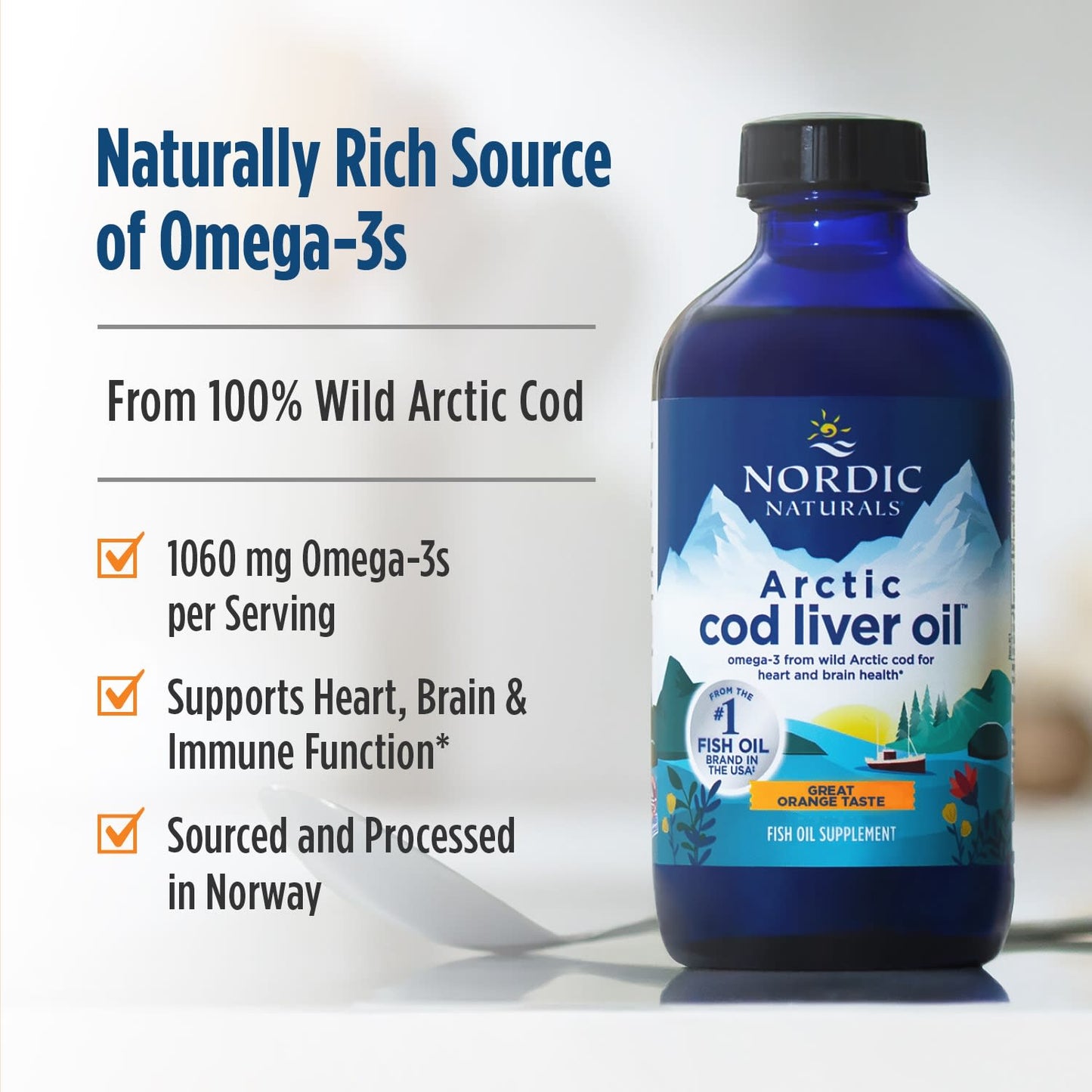 Arctic Cod Liver Oil, 1060mg Orange - 237 ml.