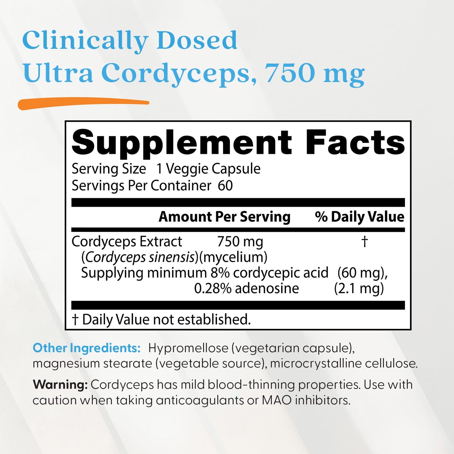 Ultra Cordyceps, 750mg - 60 vcaps