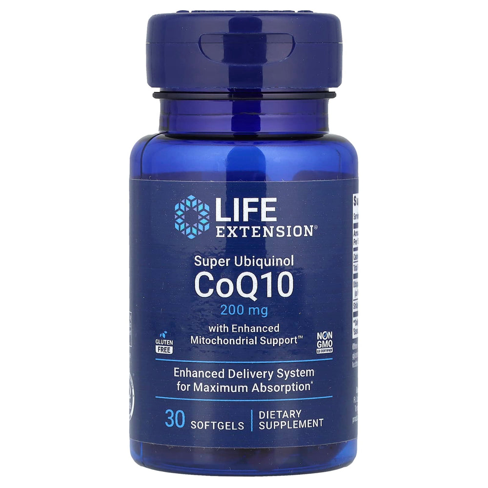 Life Extension Super Ubiquinol CoQ10 with Enhanced Mitochondrial Support, 200mg - 30 softgels