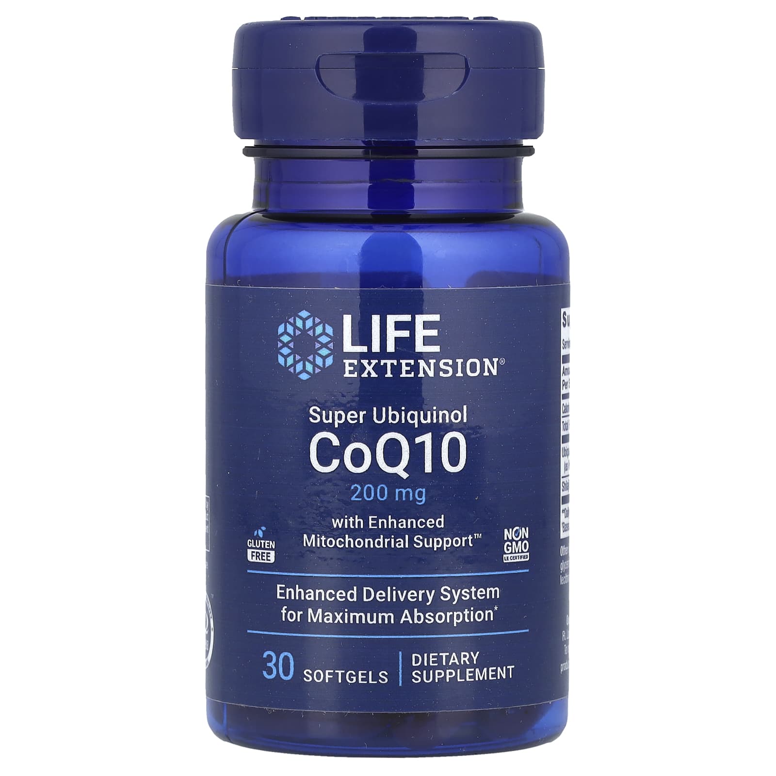 Super Ubiquinol CoQ10 with Enhanced Mitochondrial Support, 200mg - 30 softgels