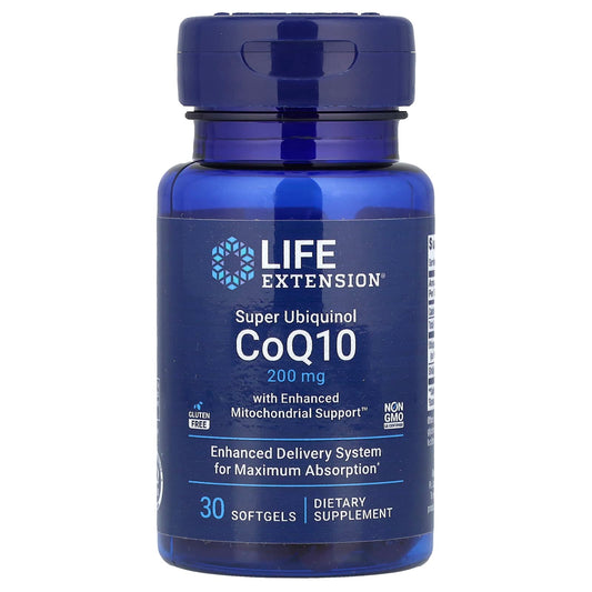 Super Ubiquinol CoQ10 with Enhanced Mitochondrial Support, 200mg - 30 softgels