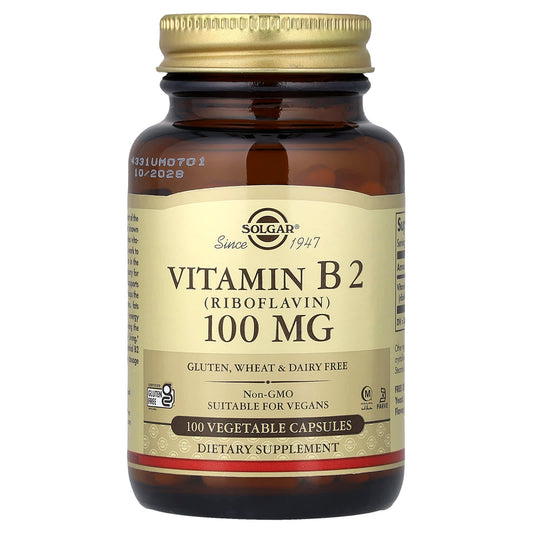 Vitamin B-2 Riboflavin, 100mg - 100 vcaps