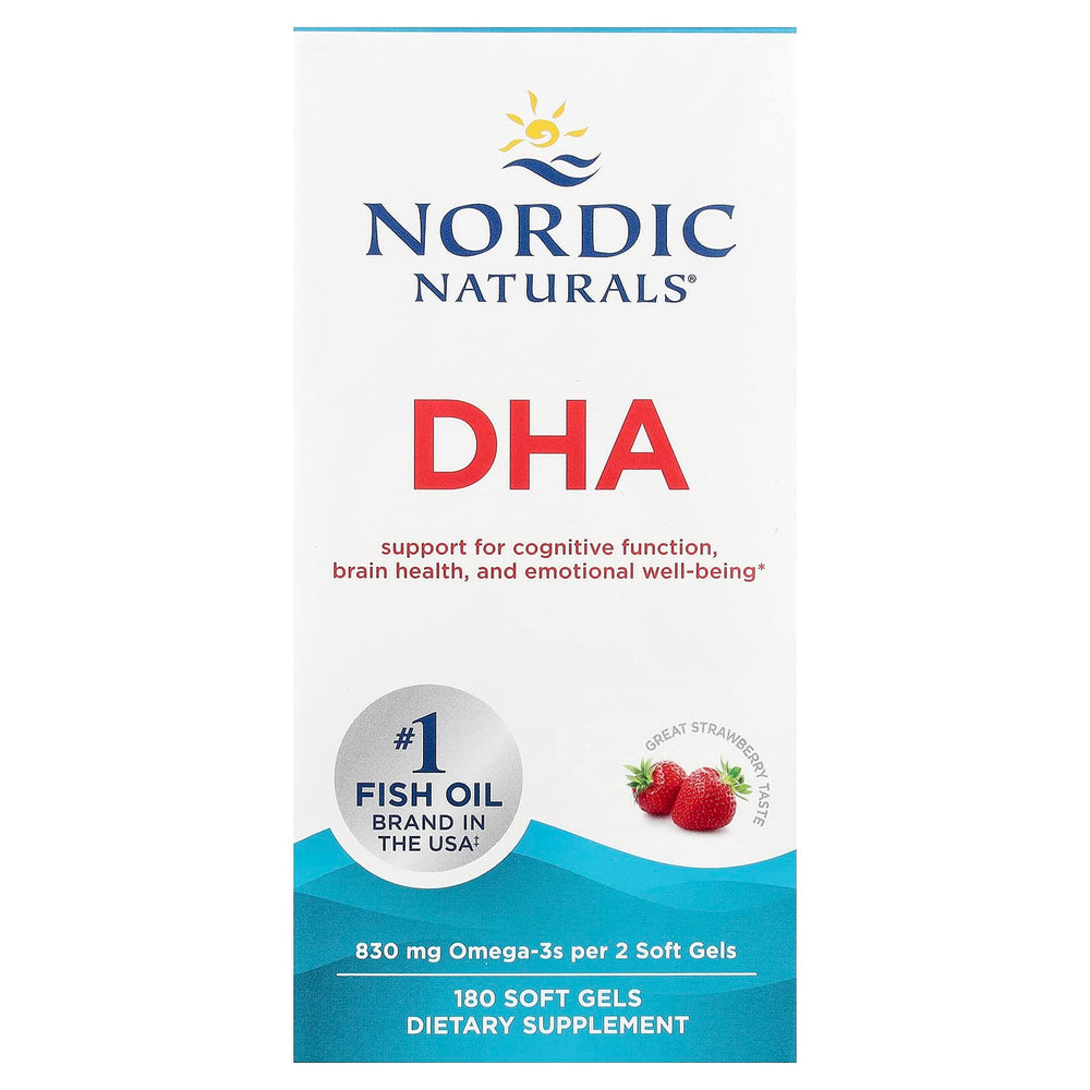 Nordic Naturals DHA, 830mg Strawberry - 180 softgels