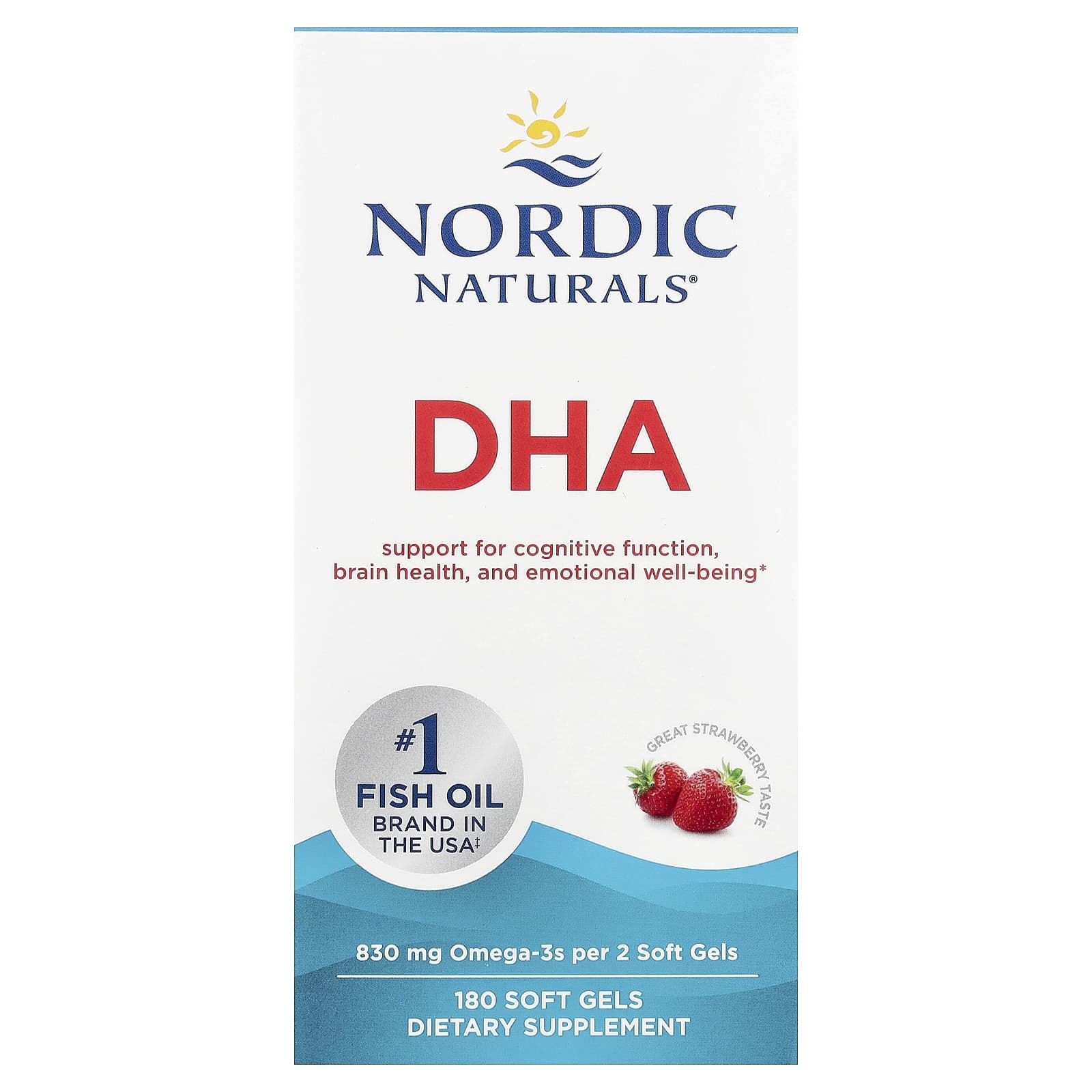 DHA, 830mg Strawberry - 180 softgels