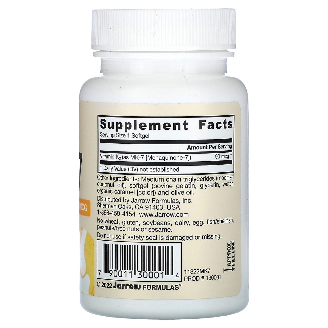 Jarrow Formulas MK-7, 90mcg - 120 softgels - image 3