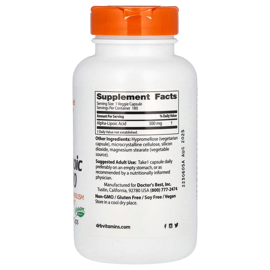 Alpha-Lipoic Acid, 300mg - 180 vcaps