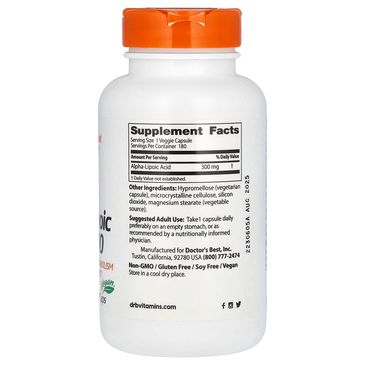 Alpha-Lipoic Acid, 300mg - 180 vcaps