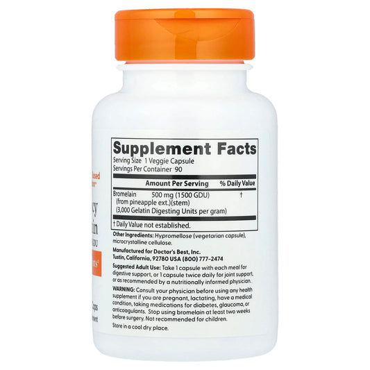 High Potency Bromelain, 3000 GDU - 90 vcaps