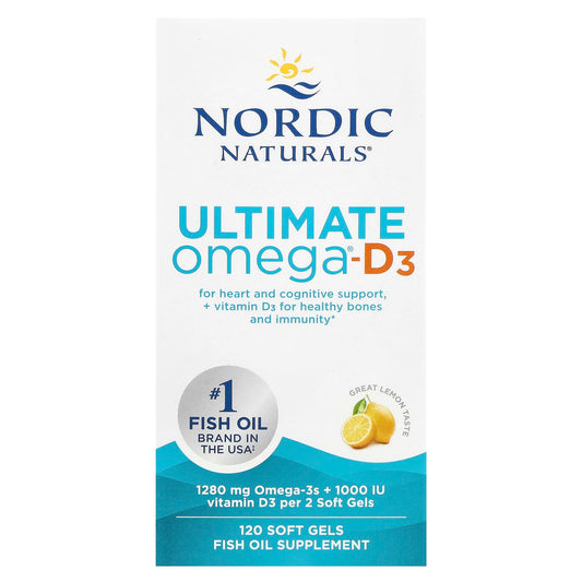Ultimate Omega-D3 Fish Oil, 1280mg Lemon - 120 softgels