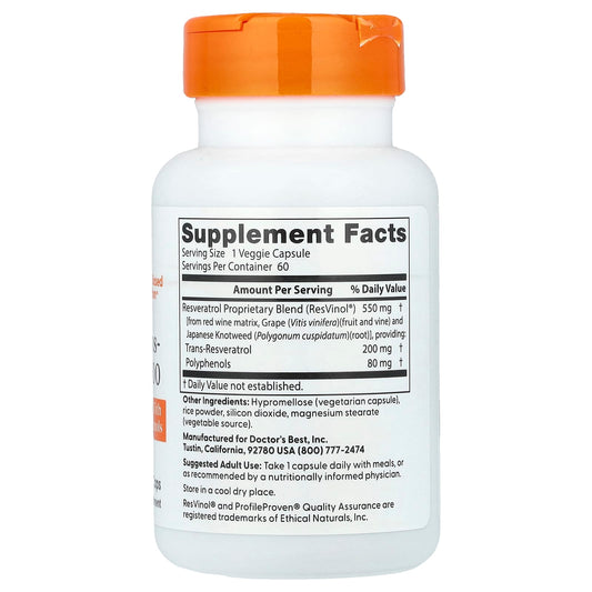 Trans-Resveratrol, 200mg - 60 vcaps