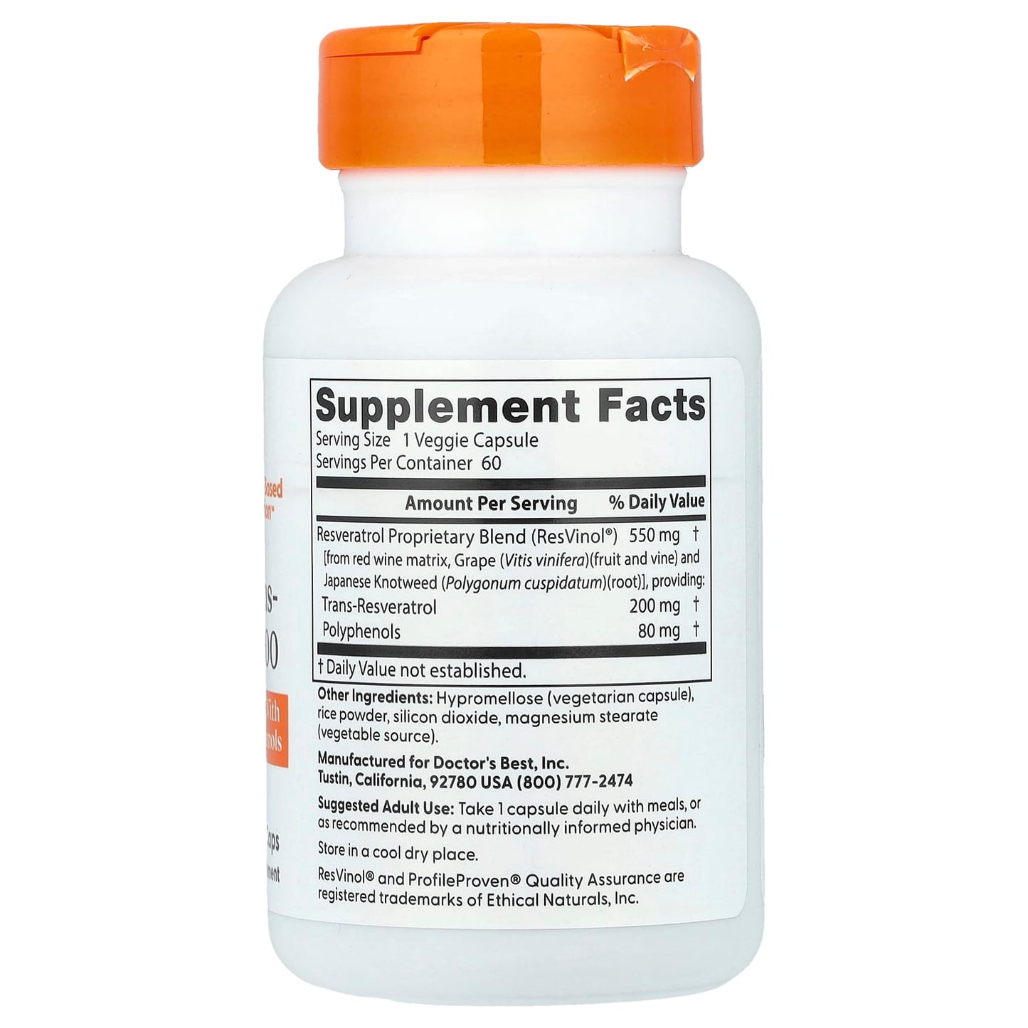 Trans-Resveratrol, 200mg - 60 vcaps