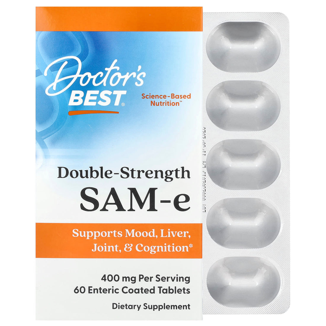 Doctor's Best SAM-e, 400mg Double-Strength - 60 tablets
